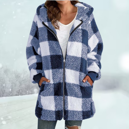 Lena - Stijlvolle Geruite Winterjas