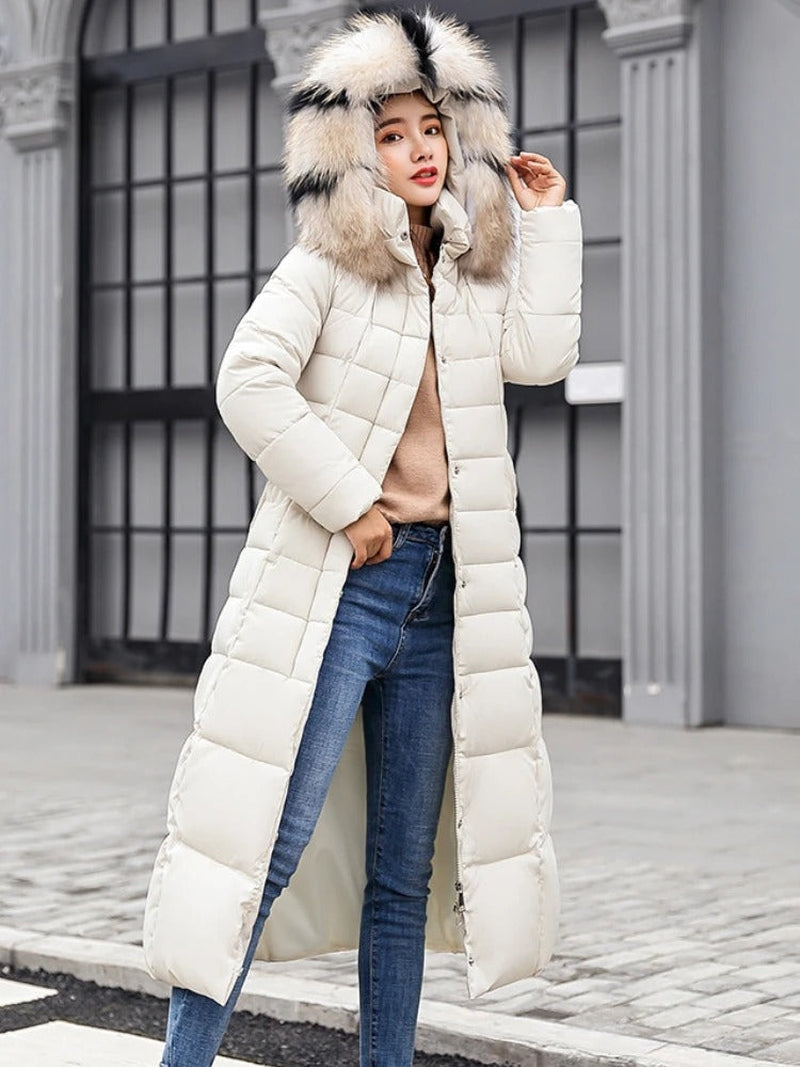 Sophie - Elegante Lange Winterjas met Taille Riem