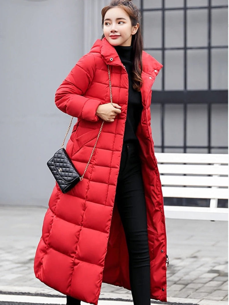 Sophie - Elegante Lange Winterjas met Taille Riem
