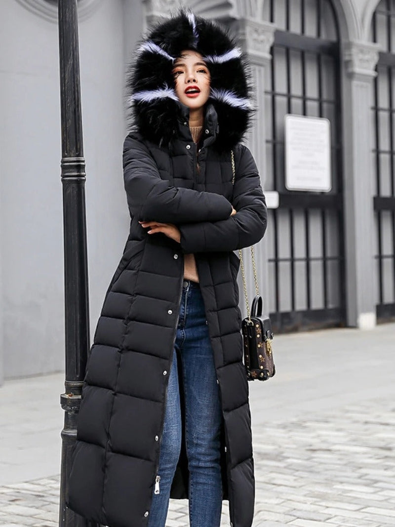 Sophie - Elegante Lange Winterjas met Taille Riem