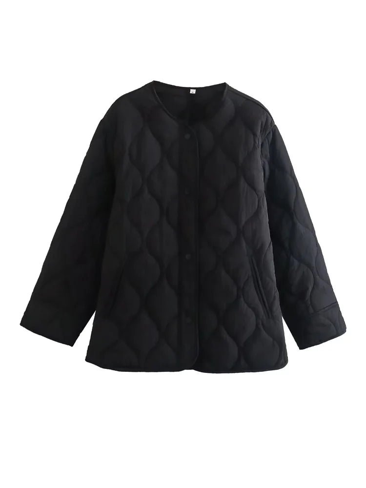 Gewatteerd Oversized Jack met Drukknopen