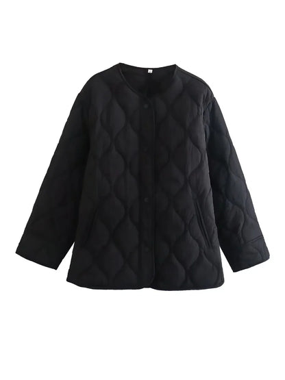Gewatteerd Oversized Jack met Drukknopen
