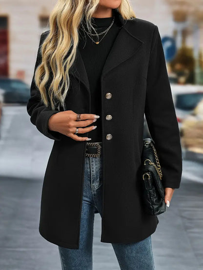 Chique Lange Damesjas Voor Herfst/Winter