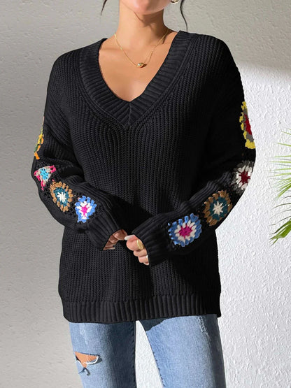 Lotte - V-hals Bloemen Sweater