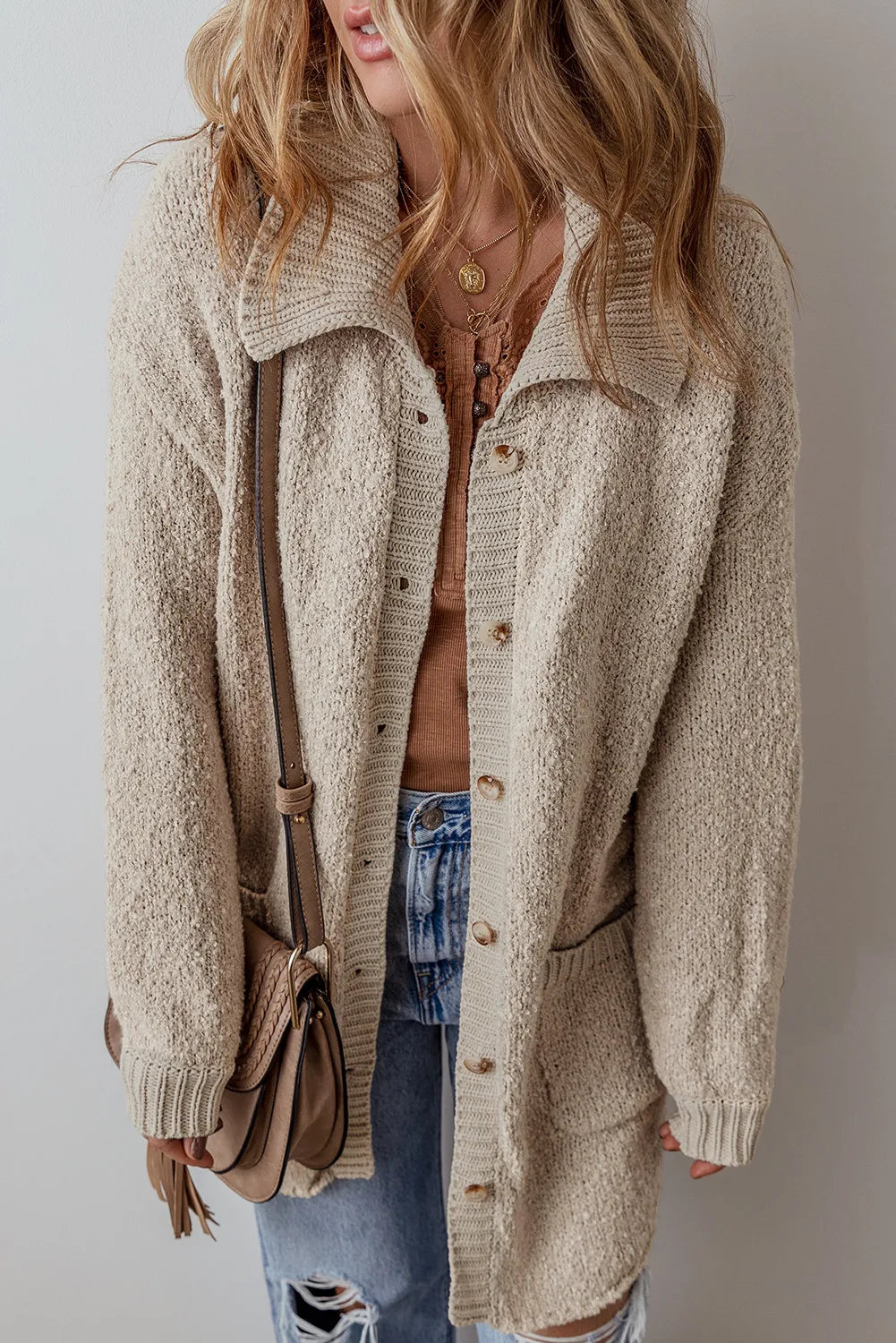 Sophie - Stijlvolle Lange Mouwen Cardigan met Knoopsluiting