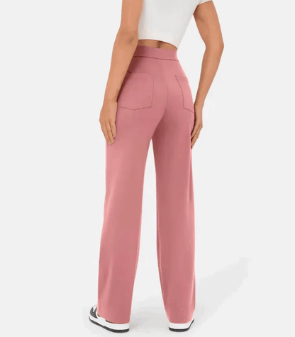 Elegante Hoge Taille Knoopsluiting Broek