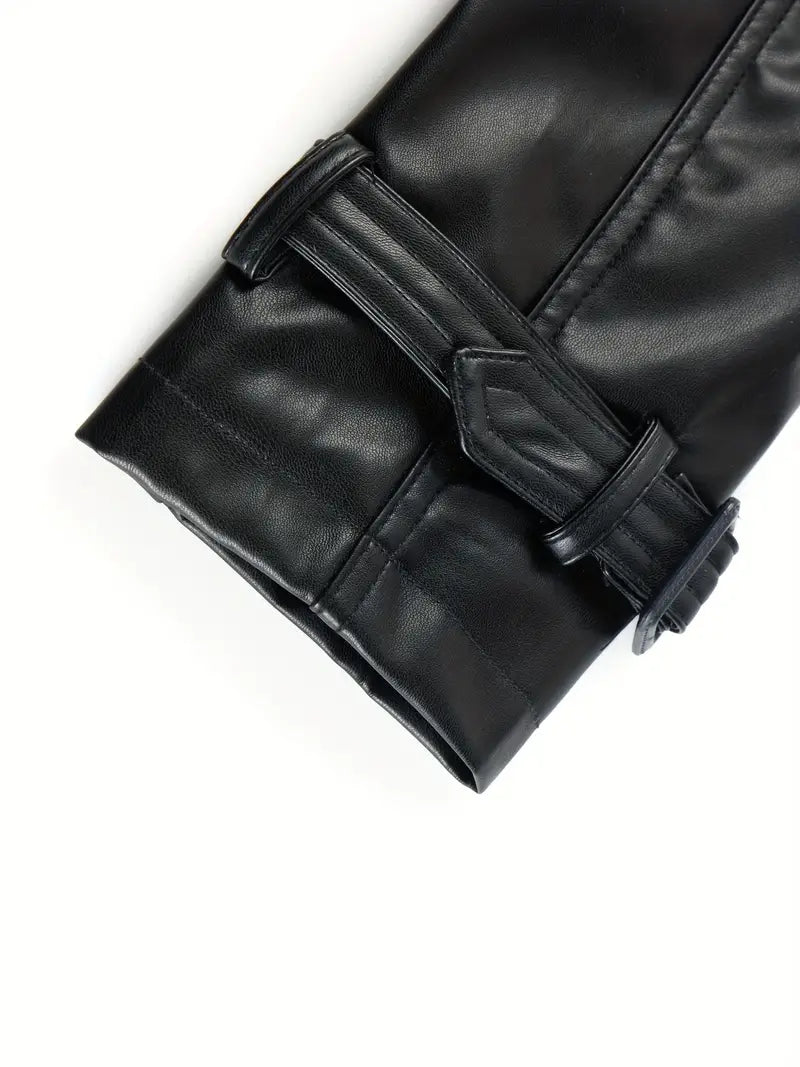 Luna - Elegante Leren Trenchcoat