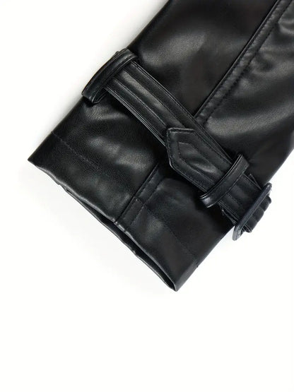 Luna - Elegante Leren Trenchcoat