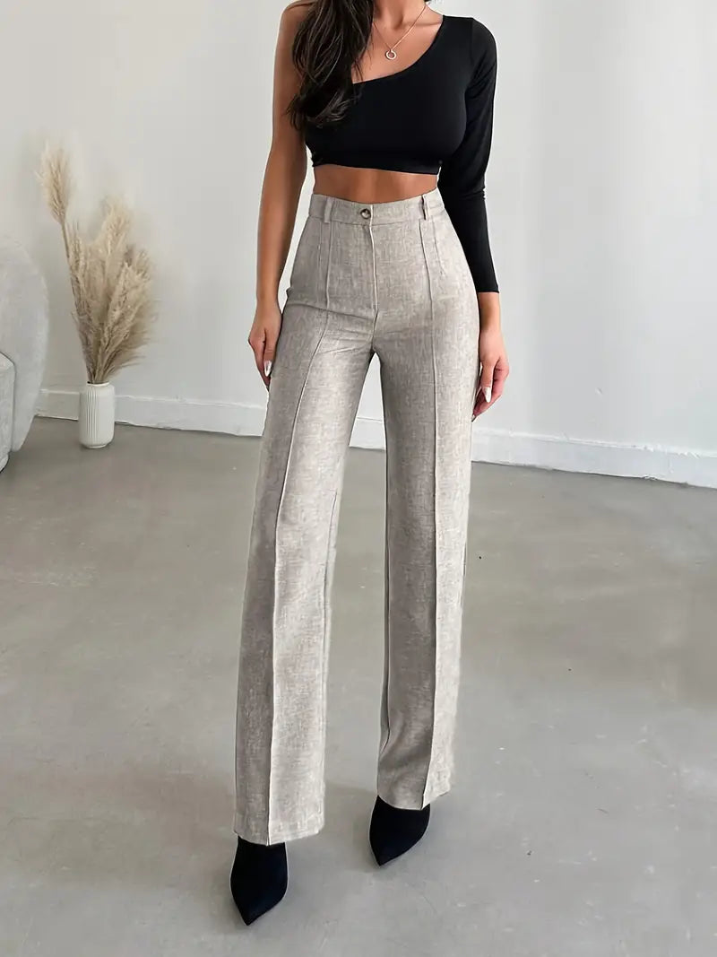 Luna - Comfortabele Wijde Broek met Hoge Taille
