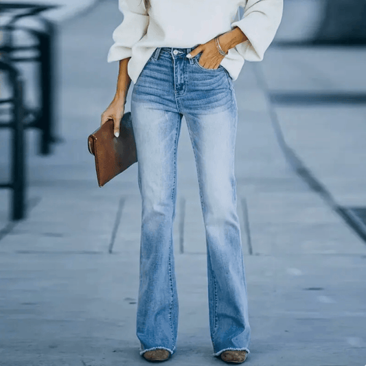 Comfortabele Uitlopende Denim Jeans