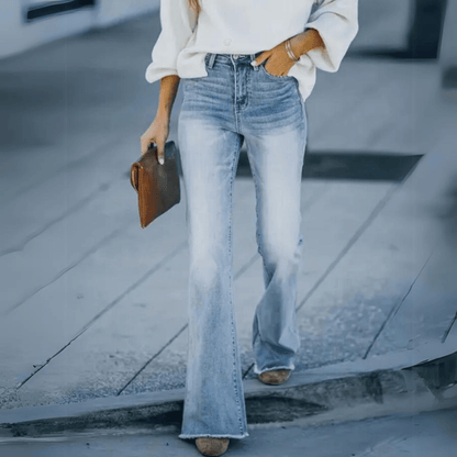 Comfortabele Uitlopende Denim Jeans