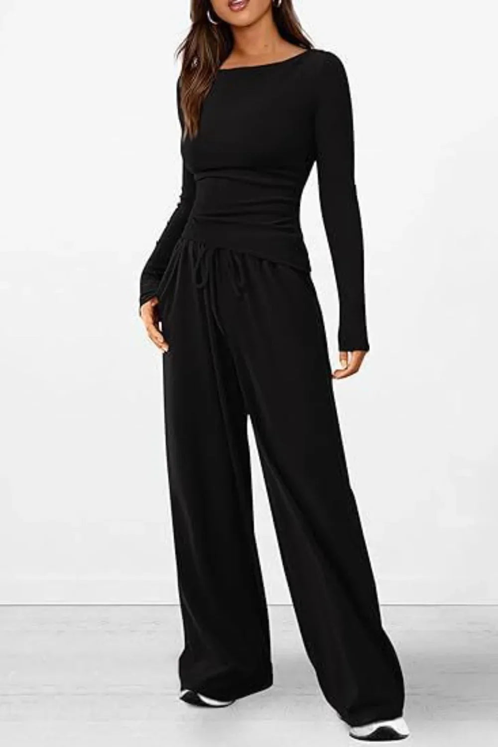 Lina - Comfortabele Ronde Hals Lange Mouw Top en Broek Set