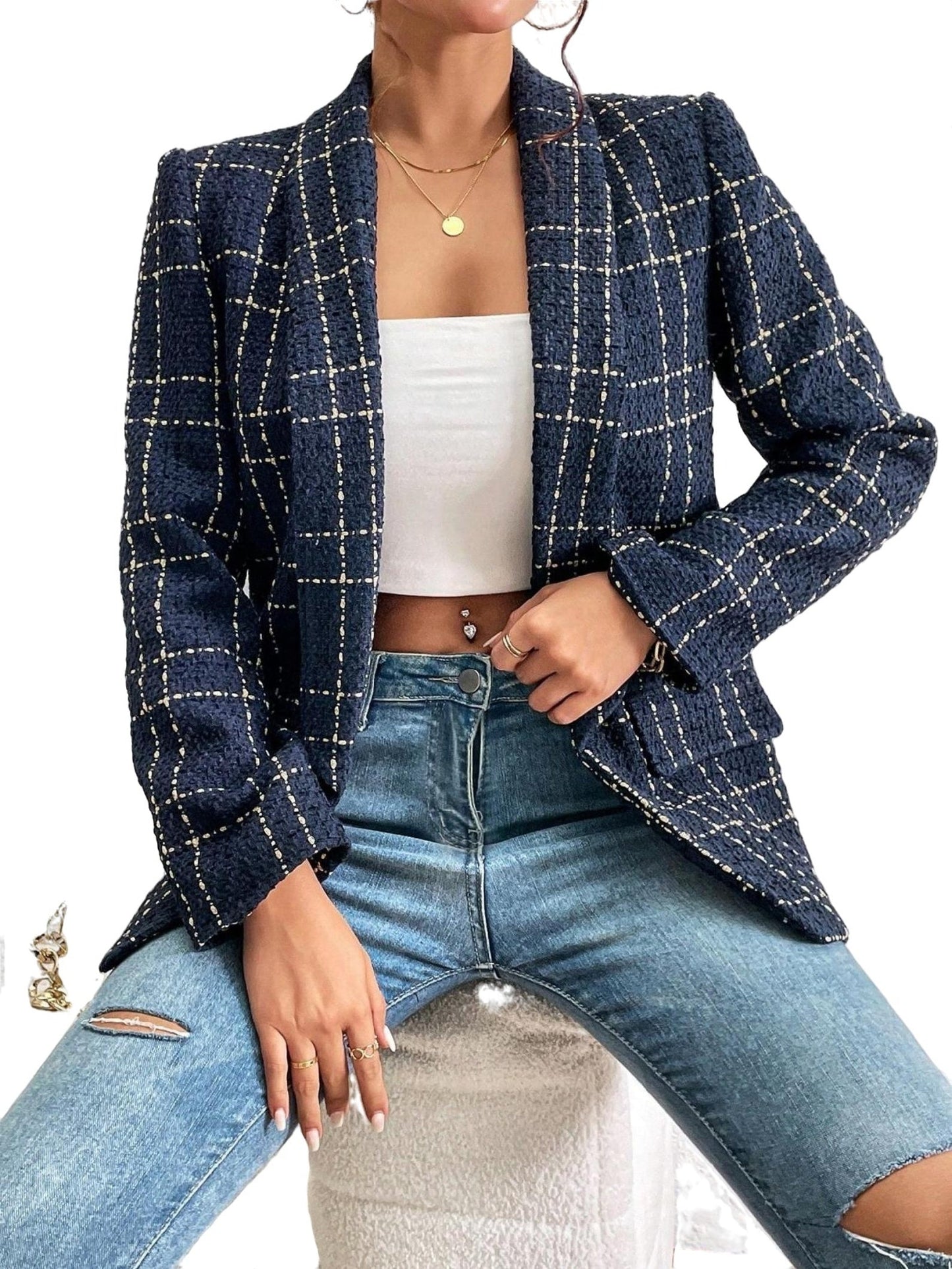 Lana - Elegante Geruite Blazer