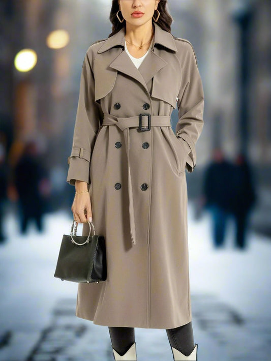 Mila - Elegante Omkeerbare Trenchcoat met Riem