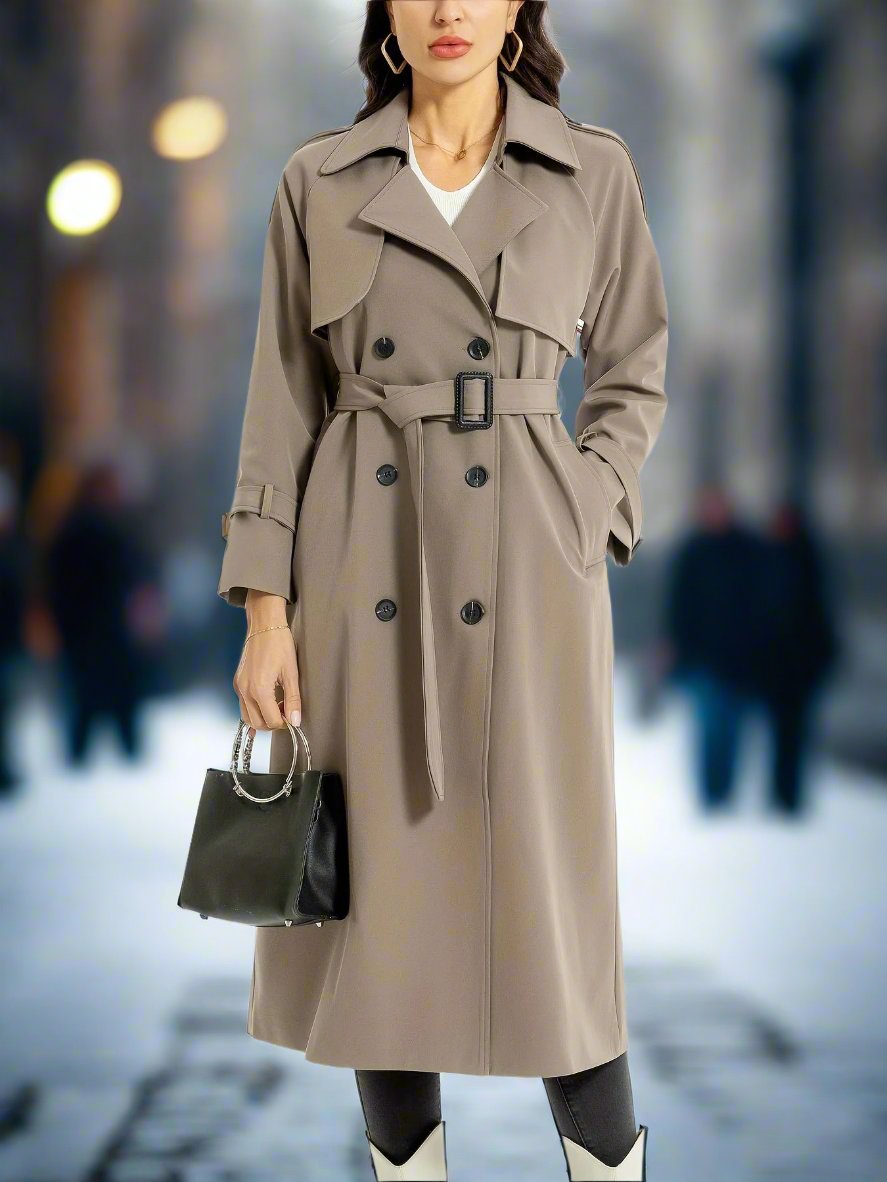 Mila - Elegante Omkeerbare Trenchcoat met Riem