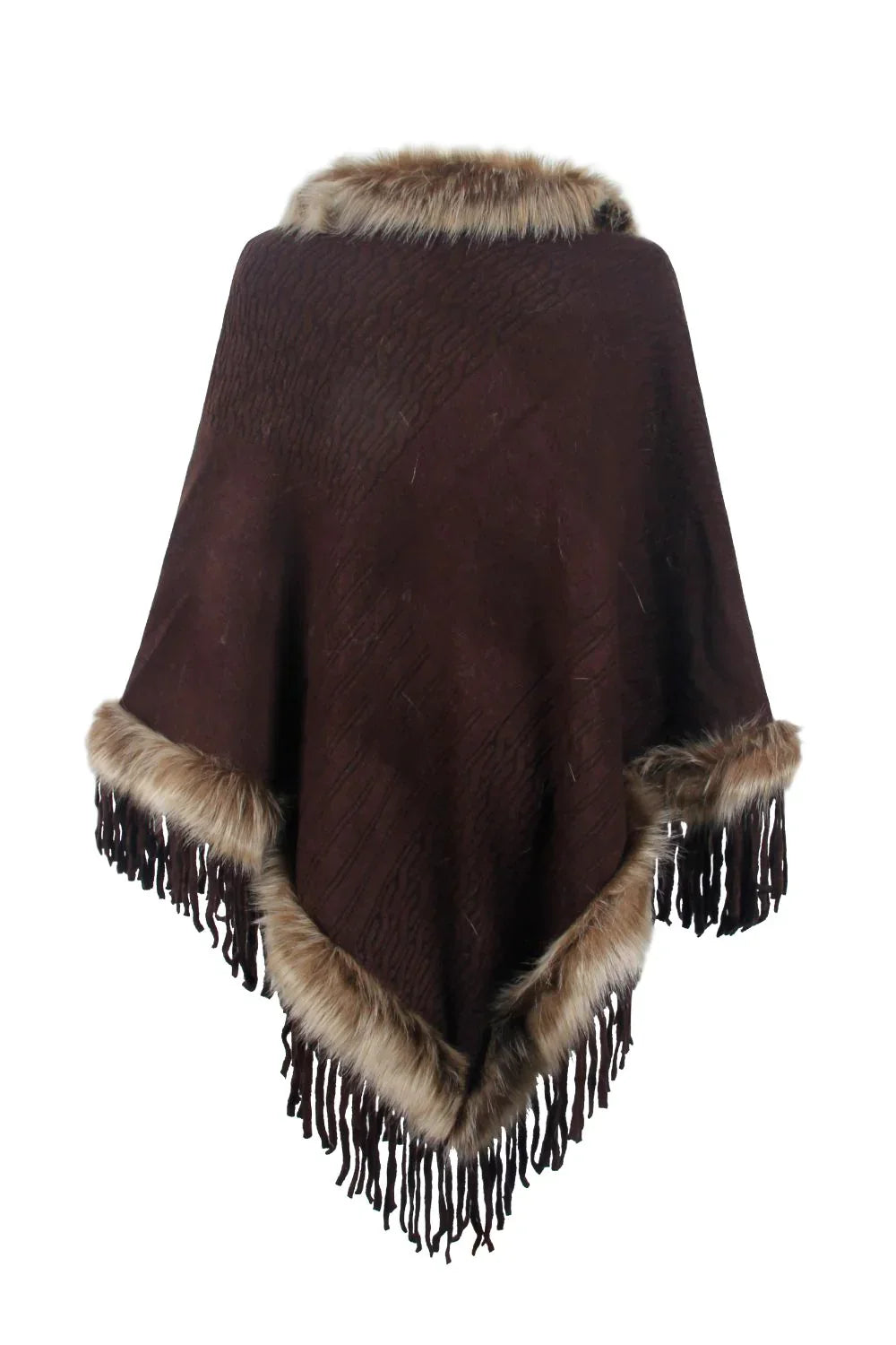 Sophie - Elegante Winterponcho met Franjes