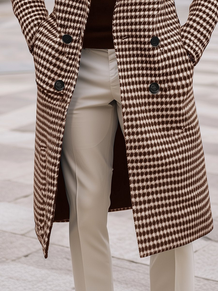 Vera - Elegante Lange Jas met Dubbele Knopen