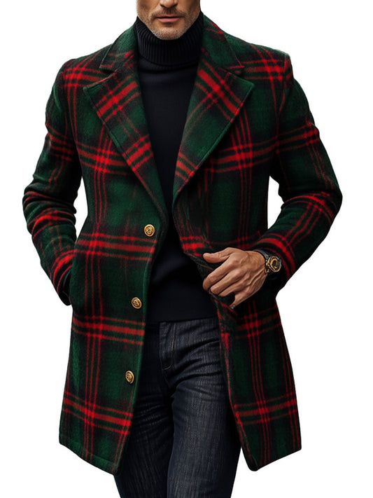 Jasper - Elegante Wollen Jas met Geruit Patroon