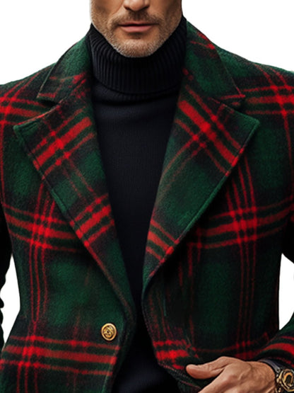 Jasper - Elegante Wollen Jas met Geruit Patroon