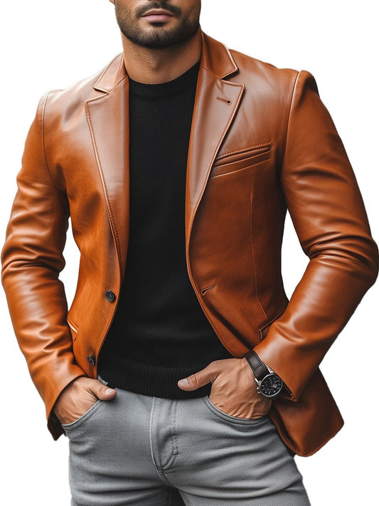 Julian - Elegante Leren Jas met Moderne Snit
