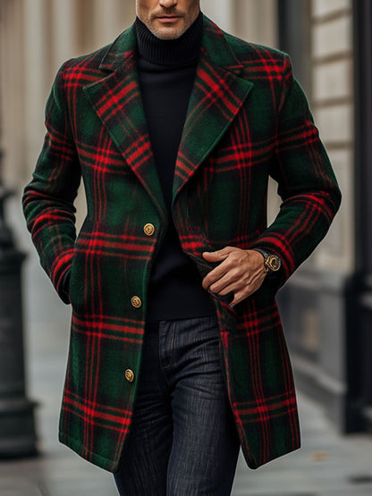 Jasper - Elegante Wollen Jas met Geruit Patroon