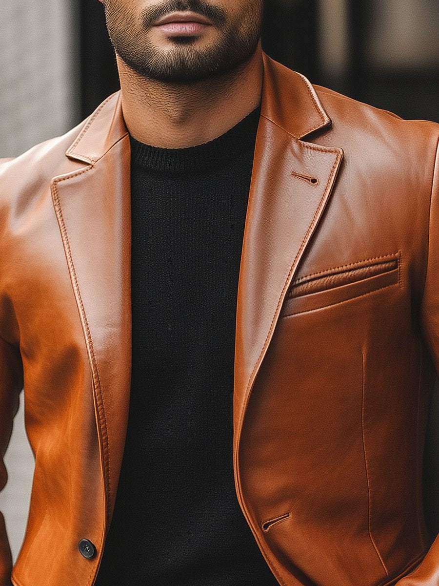 Julian - Elegante Leren Jas met Moderne Snit