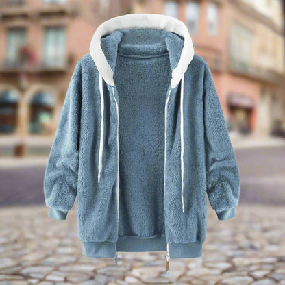 Luxe Oversized Teddy Jas met Rits en Capuchon