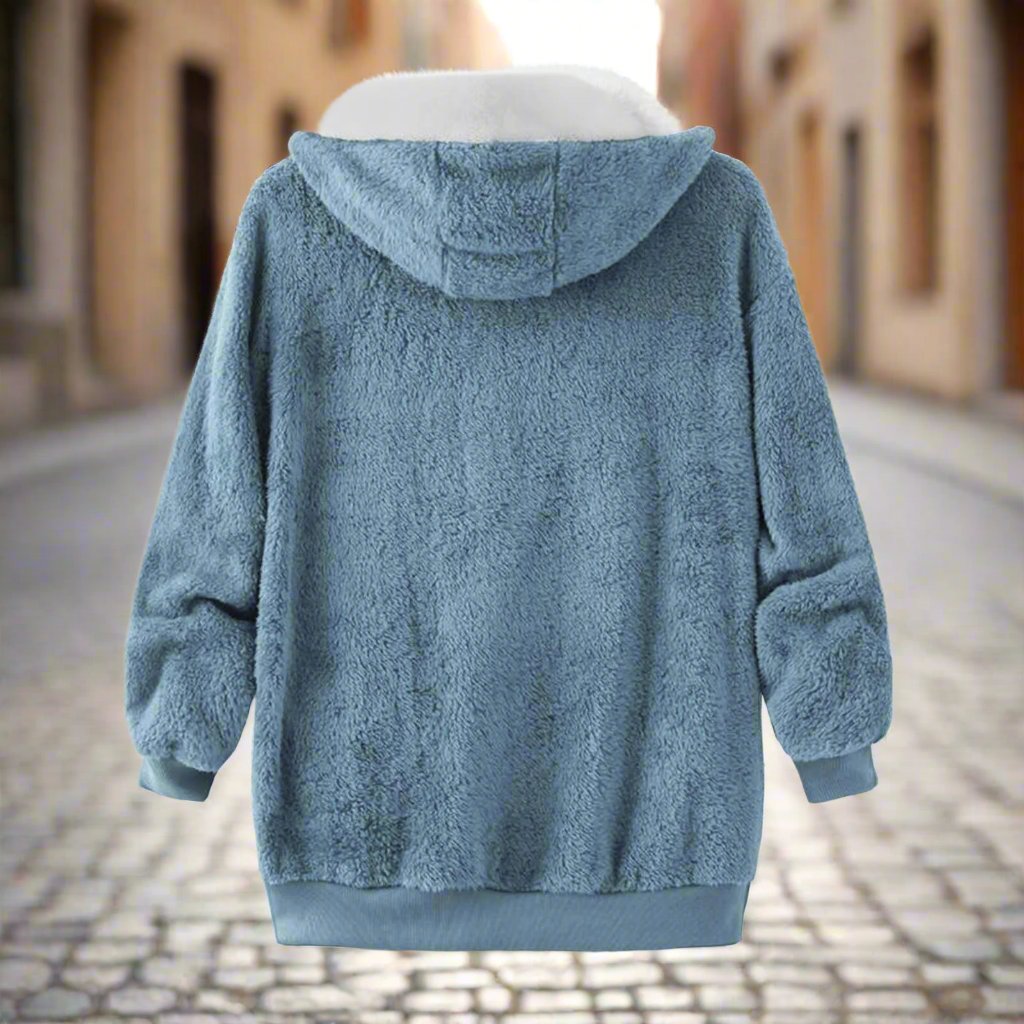 Luxe Oversized Teddy Jas met Rits en Capuchon