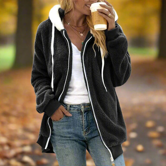 Luxe Oversized Teddy Jas met Rits en Capuchon