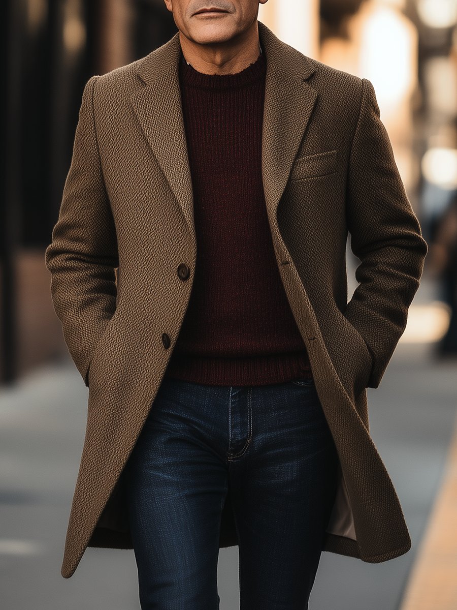 Liam - Elegante Lange Winterjas met Isolatie