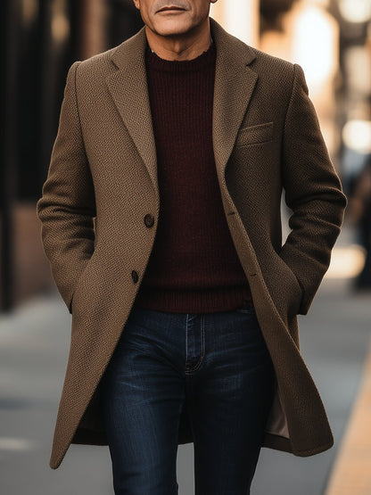 Liam - Elegante Lange Winterjas met Isolatie