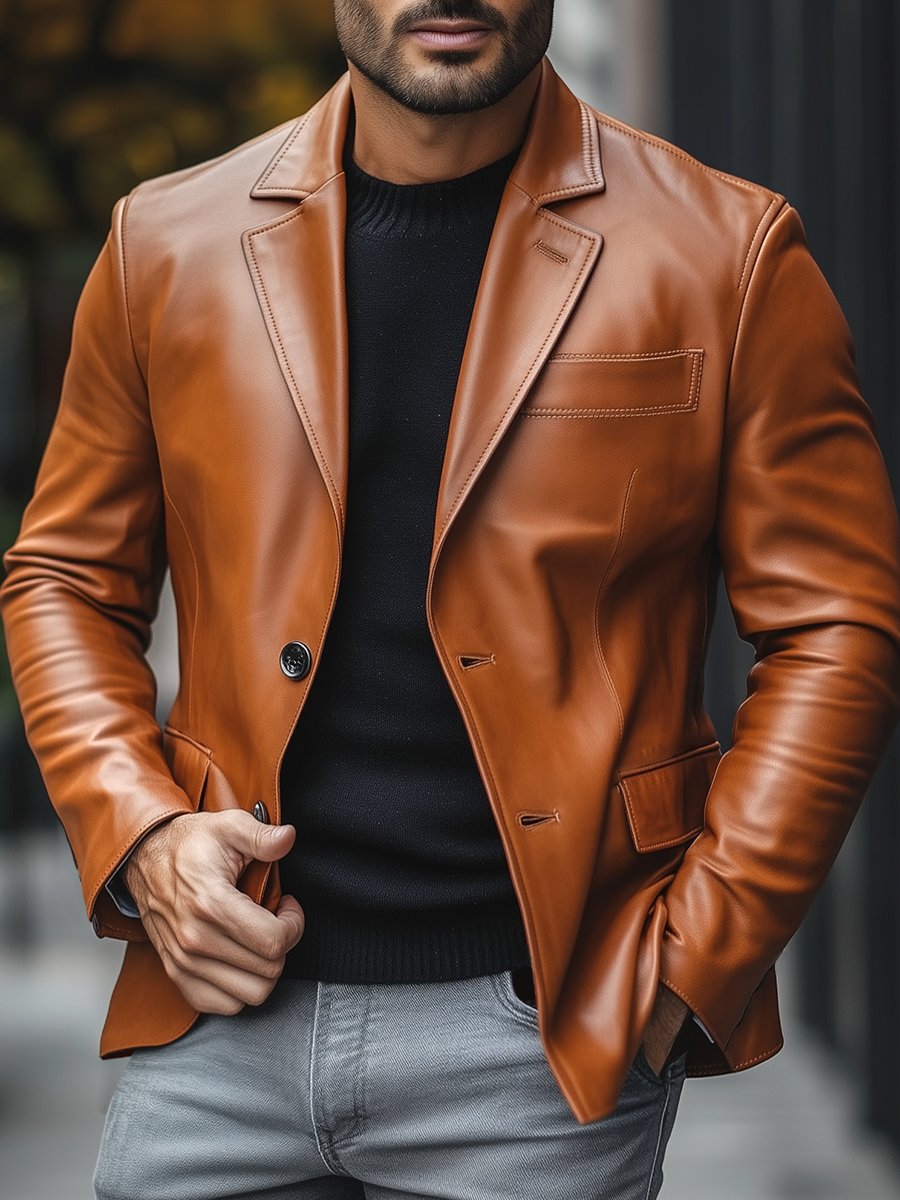 Julian - Elegante Leren Jas met Moderne Snit