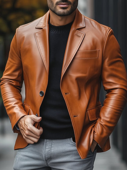 Julian - Elegante Leren Jas met Moderne Snit