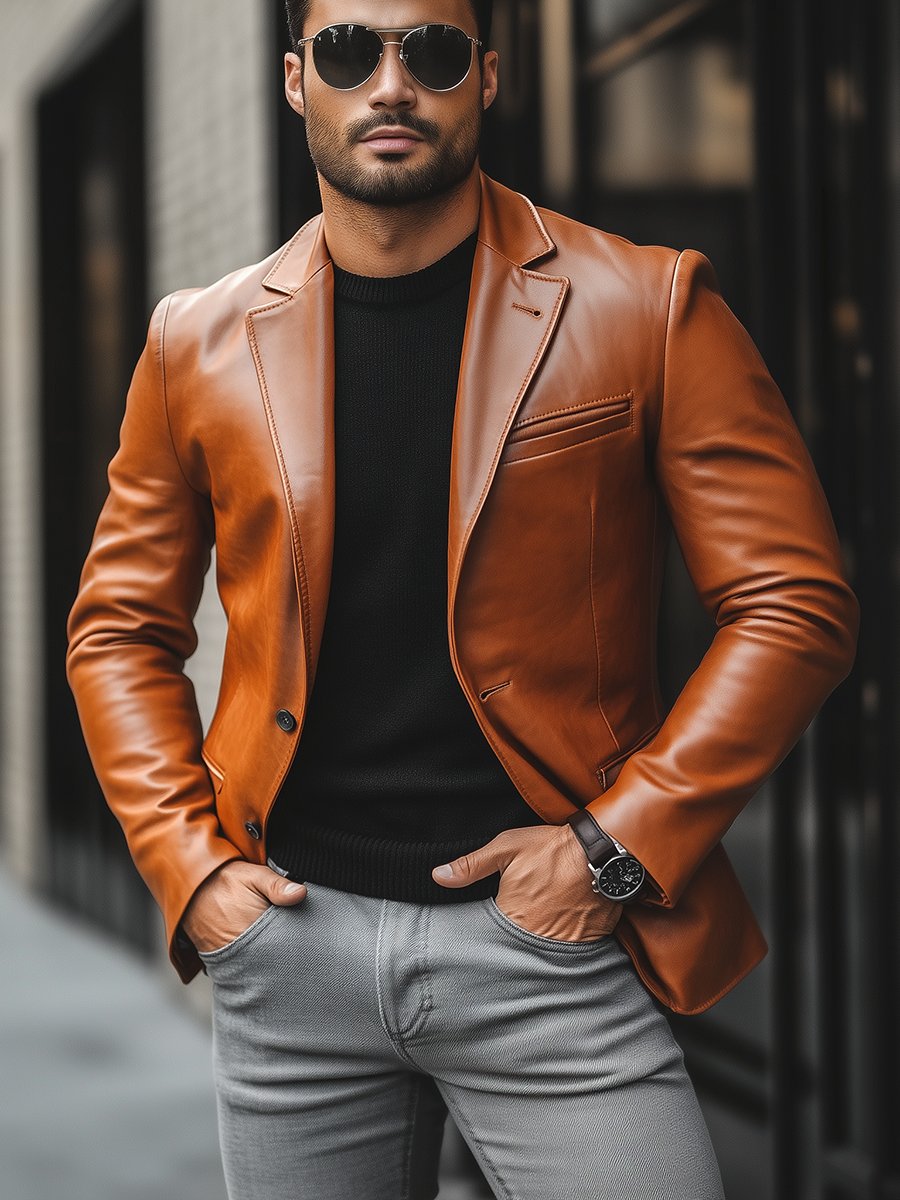 Julian - Elegante Leren Jas met Moderne Snit